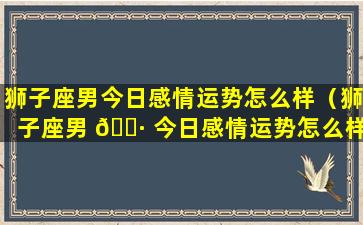 狮子座男今日感情运势怎么样（狮子座男 🌷 今日感情运势怎么样啊）